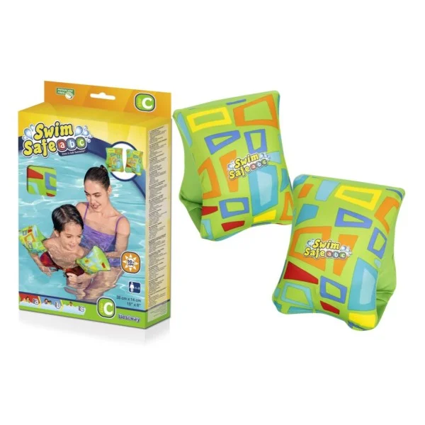 Bestway Swim Safe Fabricarm Float for Boy's (M-L Size), Age 3-6 Green - 32183-G